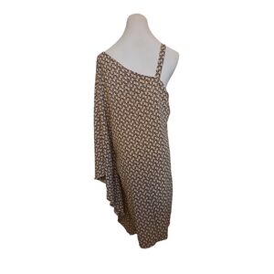 Emery Rose Asymmetrical Brown and Black One Shoulder Dress. New with Tags Size L